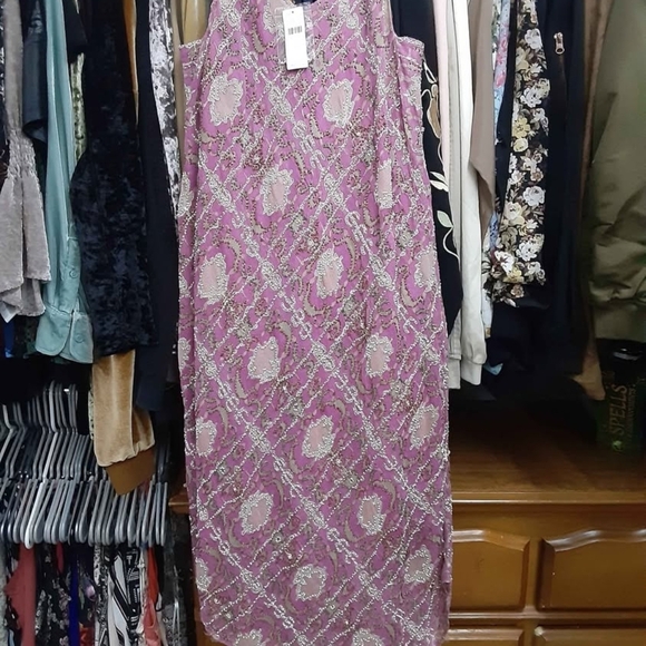 Anthropologie Pink-Lavender Beaded Embellished Camisole - Picture 2 of 6